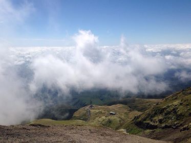 24th January 2018 Mount Taranaki Summit climb clouds 24th January 2018 Mount Taranaki clouds at the summit